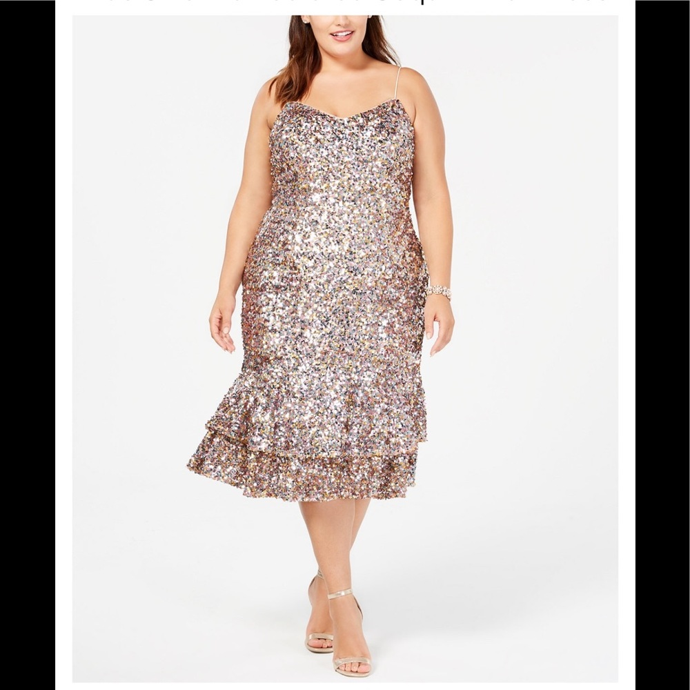 Adrianna Papell Multicolored Sequins Dress